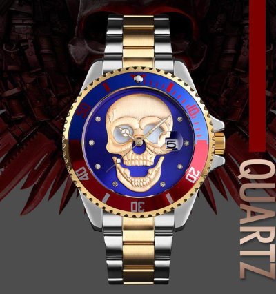 RELOJ ANALOGICO SKMEI SKULL 9195